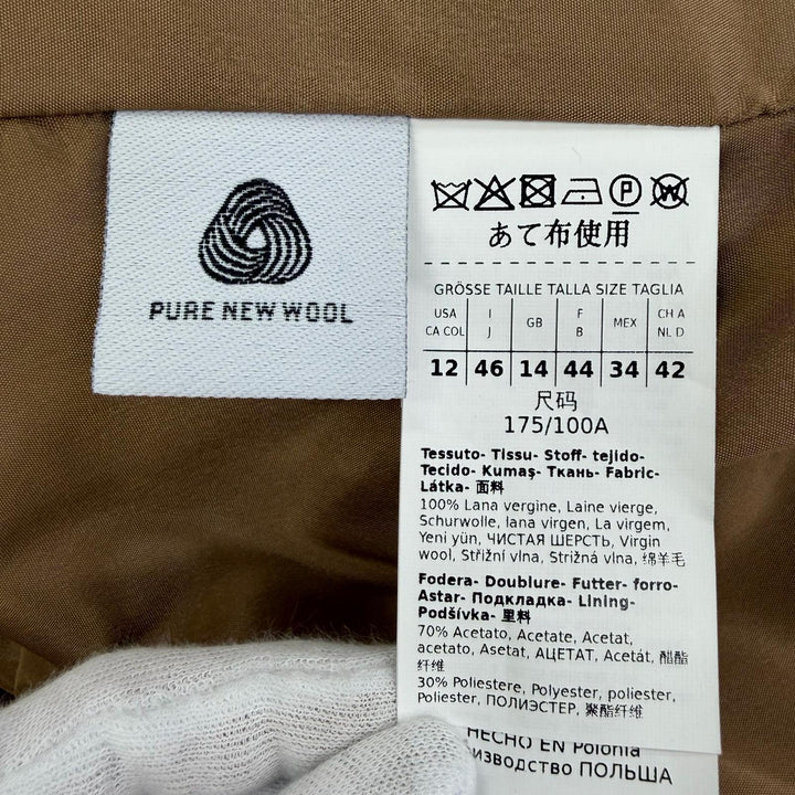 極美品☆MAX MARA STUDIO マックスマーラストゥディオ 2022年製 604606236 バージンウール ジャケット ベージュ 46 正規品 レディース