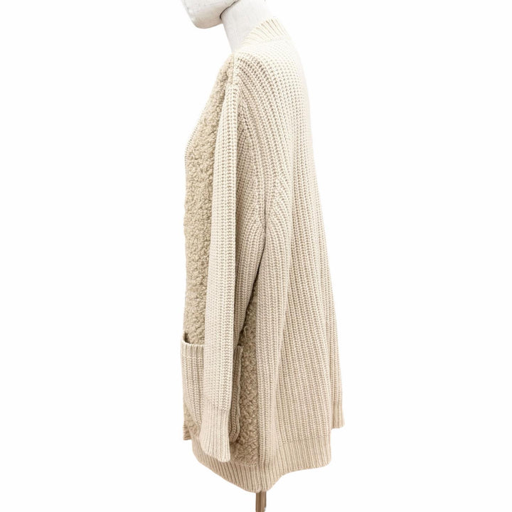極美品◇MARNI マルニ CPMD0011Q0 カシミヤ ウール モヘア混 オーバーサイズ ボア カーディガン ベージュ 40 伊製 正規品 レディース
