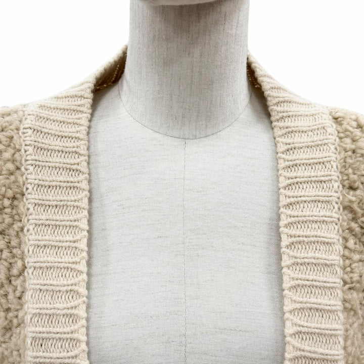 極美品◇MARNI マルニ CPMD0011Q0 カシミヤ ウール モヘア混 オーバーサイズ ボア カーディガン ベージュ 40 伊製 正規品 レディース