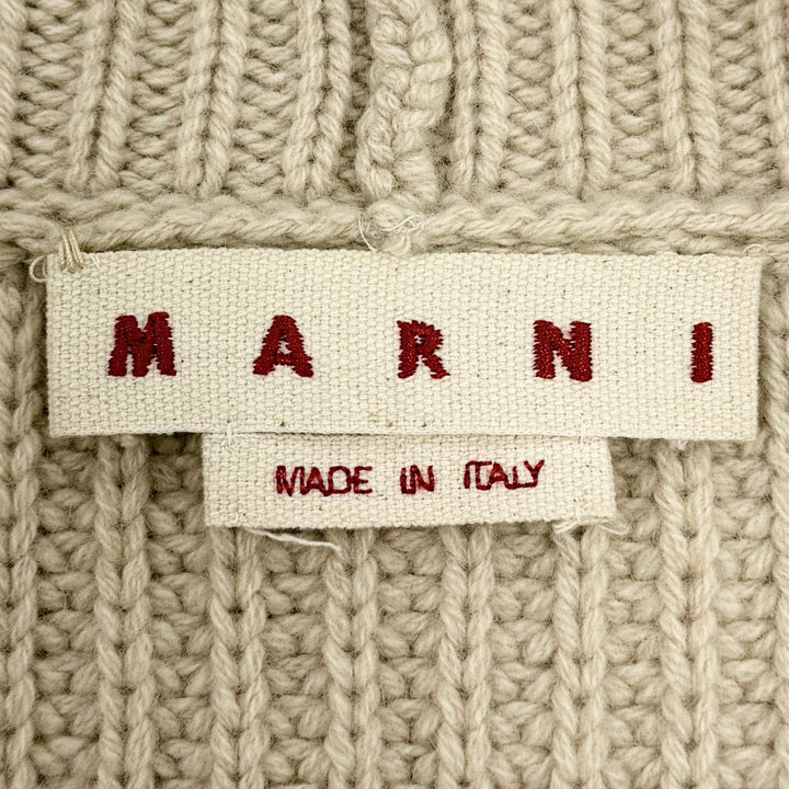 極美品◇MARNI マルニ CPMD0011Q0 カシミヤ ウール モヘア混 オーバーサイズ ボア カーディガン ベージュ 40 伊製 正規品 レディース