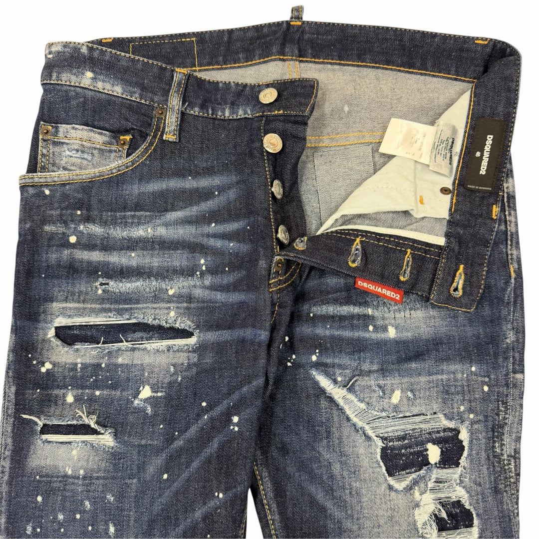 【ドンドン見直し】美品□DSQUARED2 ディースクエアード S74LB1192 22AW Super Twinky Jean ダメージ加工 デニムパンツ 46 正規品