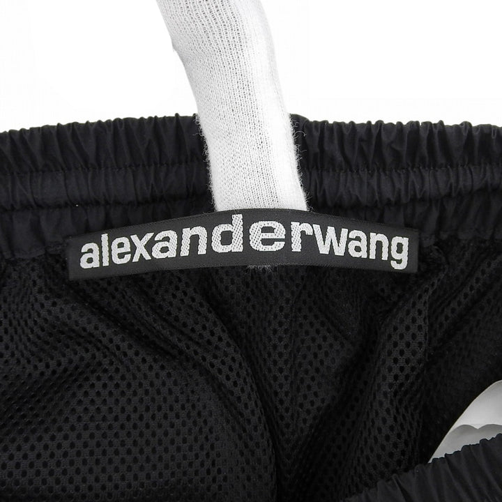 美品▲Alexander Wang アレキサンダーワン UWC4224056 ブランドロゴ 総柄 ナイロン パンツ ブラック XXS 正規品 レディース