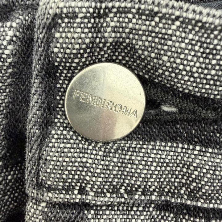 極美品☆FENDI×MARC JACOBS フェンディ×マークジェイコブス 2022年製 FLP774 ロゴ総柄 ワイドパンツ デニムパンツ グレー 38 正規品 伊製