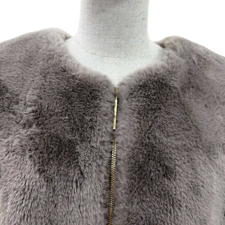極美品☆TATRAS タトラス 23AW LTAT23A4908 TAMIL タミル フェイクファー ノーカラー ZIP UP コート グレー 02 正規品 レディース
