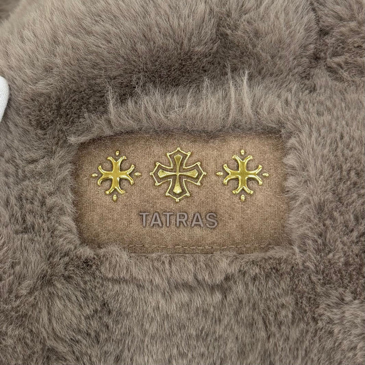 極美品☆TATRAS タトラス 23AW LTAT23A4908 TAMIL タミル フェイクファー ノーカラー ZIP UP コート グレー 02 正規品 レディース