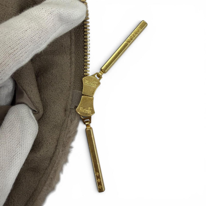 極美品☆TATRAS タトラス 23AW LTAT23A4908 TAMIL タミル フェイクファー ノーカラー ZIP UP コート グレー 02 正規品 レディース