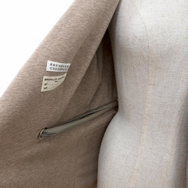 極美品☆Brunello Cucinelli ブルネロクチネリ DD51418 フーデッド ベルト付 コート グレージュ 44 伊製 正規品 レディース ハンガー付き