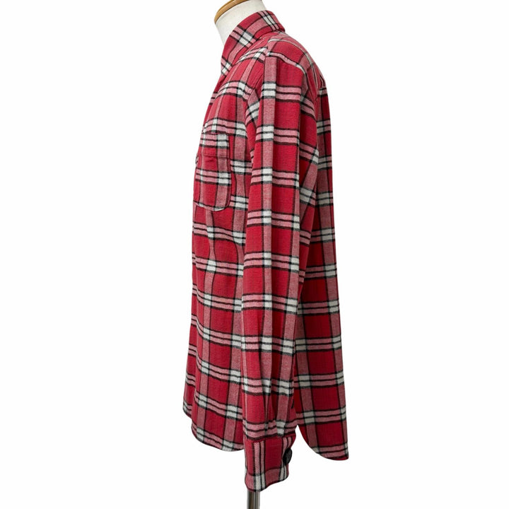 美品□MARNI マルニ CUMU0119A0 チェック コットン100％ ロングスリーブ ネルシャツ オーバーサイズシャツ レッド 46 イタリア製 正規品