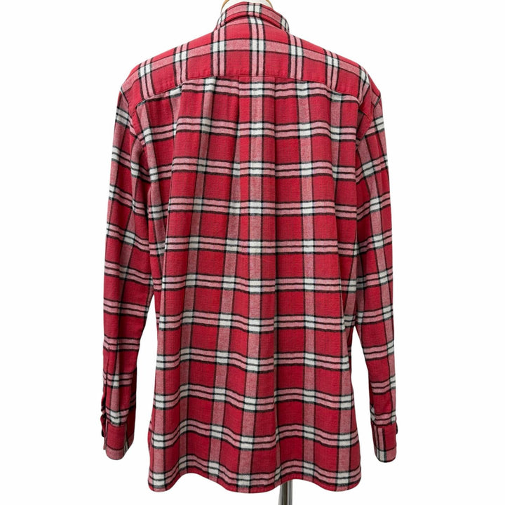 美品□MARNI マルニ CUMU0119A0 チェック コットン100％ ロングスリーブ ネルシャツ オーバーサイズシャツ レッド 46 イタリア製 正規品