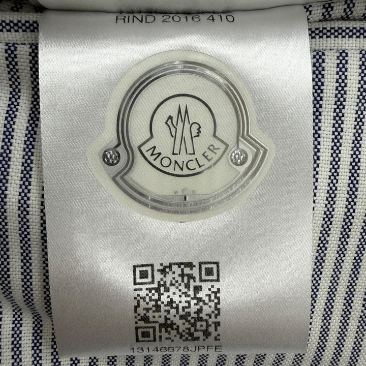 極美品▼MONCLER GAMME BLEU モンクレール ガムブルー B23914131280 ロゴワッペン フーデッド ZIPUP ダウンジャケット グレー 3 メンズ