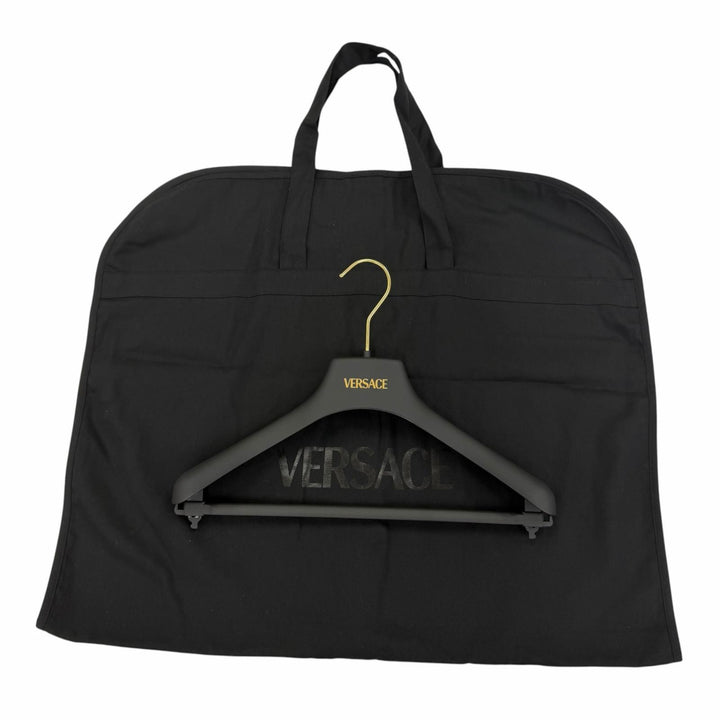 未使用品☆VERSACE ヴェルサーチ 2024年製 1015747 モヘア混 ヘリテージ メデューサ ツイード ダブルブレストコート カーキ 36 正規品