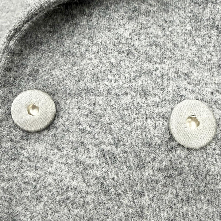 極美品◇Brunello Cucinelli ブルネロクチネリ DR51505 ウール カシミヤ ニット切替 レザーベルト ジャケット グレー 46 伊製 正規品