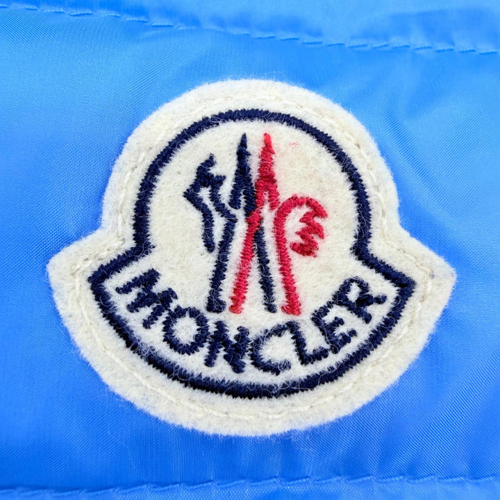 美品☆MONCLER モンクレール LIANE GILET ロゴワッペン ロゴボタン ポケッダブル収納袋付 ダウンベスト ブルー 1 正規品 レディース