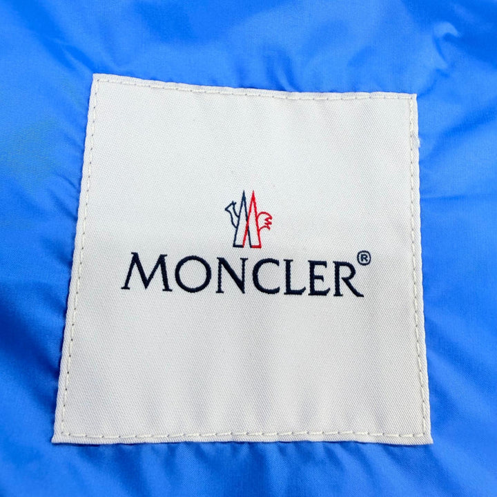 美品☆MONCLER モンクレール LIANE GILET ロゴワッペン ロゴボタン ポケッダブル収納袋付 ダウンベスト ブルー 1 正規品 レディース