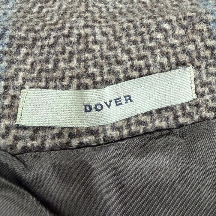 極美品▼BOGLIOLI ボリオリ DOVER ウール80% チェック柄 ロゴ入りボタン ステンカラーコート ブラウン 46 イタリア製 正規品 メンズ