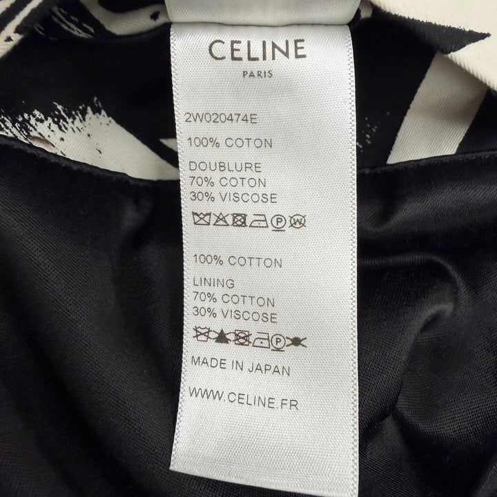 極美品▼CELINE Christian Marclay セリーヌ クリスチャンマークレー 2W02047E 総柄 ZIPUP ブルゾン ブラック ホワイト S 正規品 メンズ