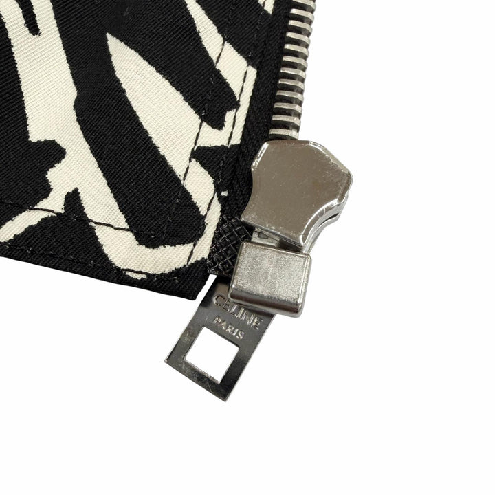 極美品▼CELINE Christian Marclay セリーヌ クリスチャンマークレー 2W02047E 総柄 ZIPUP ブルゾン ブラック ホワイト S 正規品 メンズ