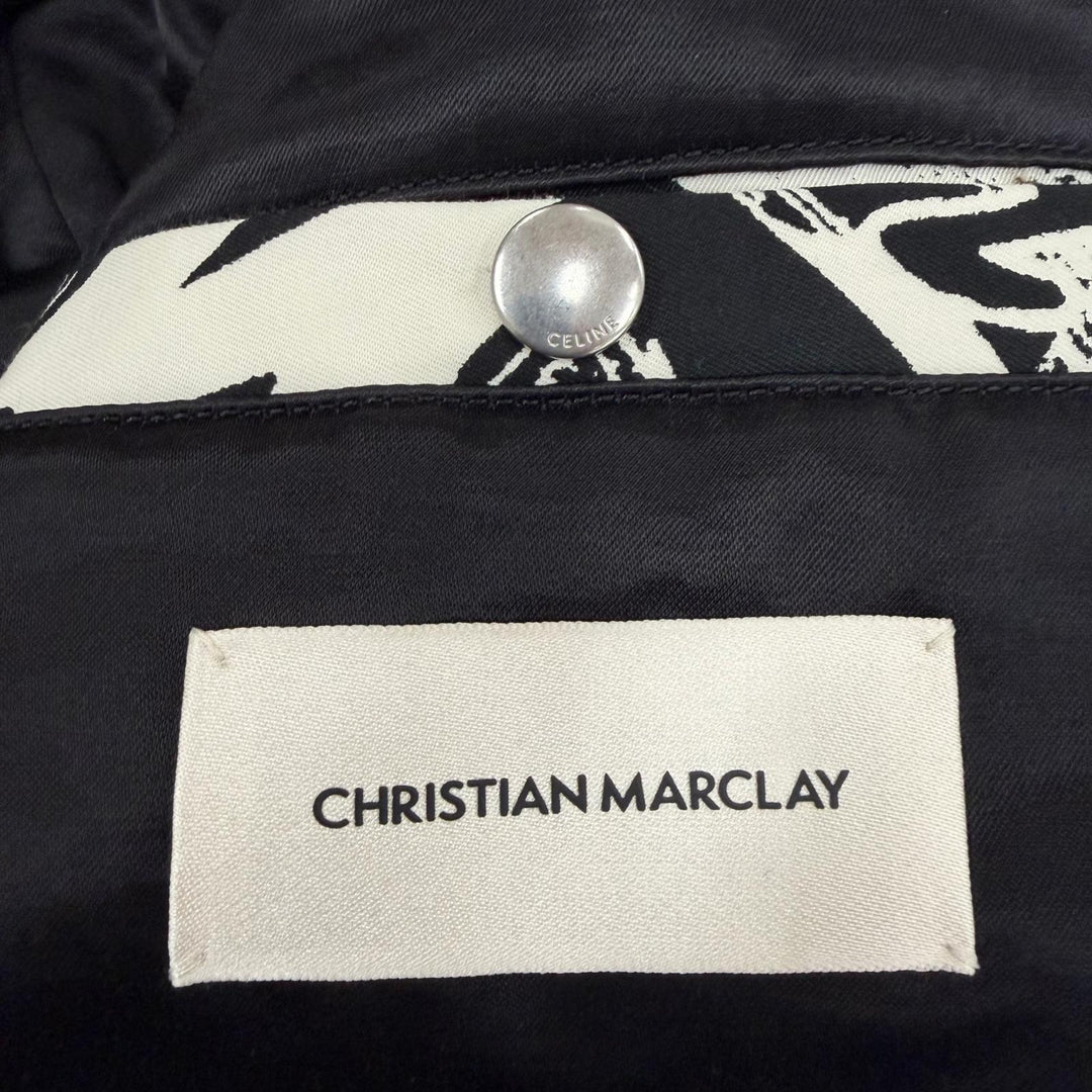 極美品▼CELINE Christian Marclay セリーヌ クリスチャンマークレー 2W02047E 総柄 ZIPUP ブルゾン ブラック ホワイト S 正規品 メンズ