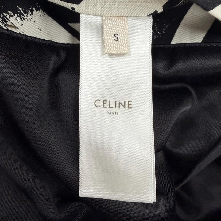 極美品▼CELINE Christian Marclay セリーヌ クリスチャンマークレー 2W02047E 総柄 ZIPUP ブルゾン ブラック ホワイト S 正規品 メンズ