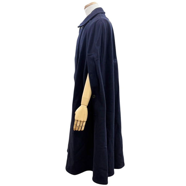 美品▼Yohji Yamamoto POUR HOMME ヨウジヤマモトプールオム HK-C34-156 ウールモッサマントコート ポンチョ ネイビー 3 正規品 メンズ