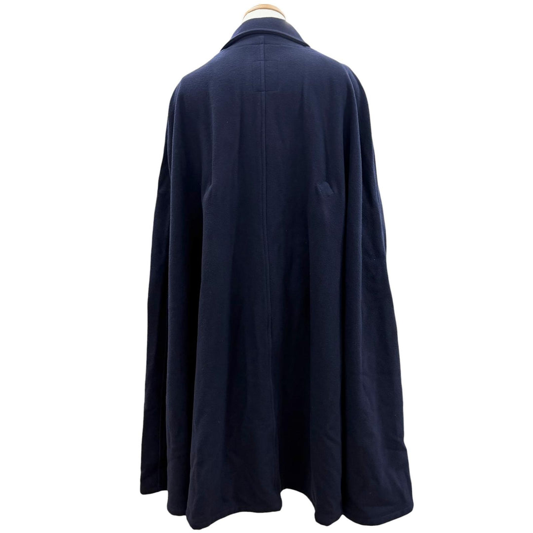 美品▼Yohji Yamamoto POUR HOMME ヨウジヤマモトプールオム HK-C34-156 ウールモッサマントコート ポンチョ ネイビー 3 正規品 メンズ