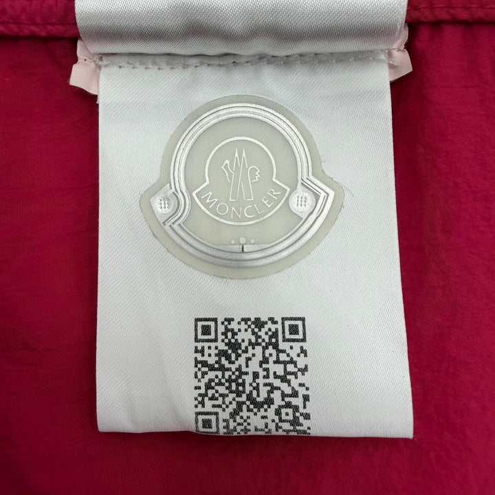 極美品▼MONCLER モンクレール MONTEINT TOUQUES ロゴワッペン付き フーデッド ダブルジップアップ ベスト ピンク 4 正規品 メンズ