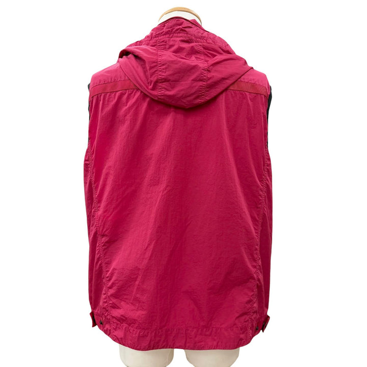 極美品▼MONCLER モンクレール MONTEINT TOUQUES ロゴワッペン付き フーデッド ダブルジップアップ ベスト ピンク 4 正規品 メンズ