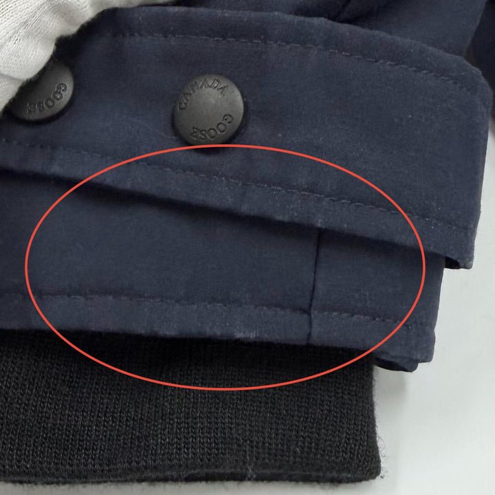 美品★CANADA GOOSE カナダグース 2302JL MACKENZIE PARKA ファー・フード・ロゴワッペン付 ダウンコート ダークネイビー M 正規品