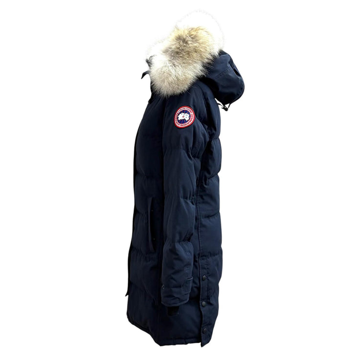 美品★CANADA GOOSE カナダグース 2302JL MACKENZIE PARKA ファー・フード・ロゴワッペン付 ダウンコート ダークネイビー M 正規品