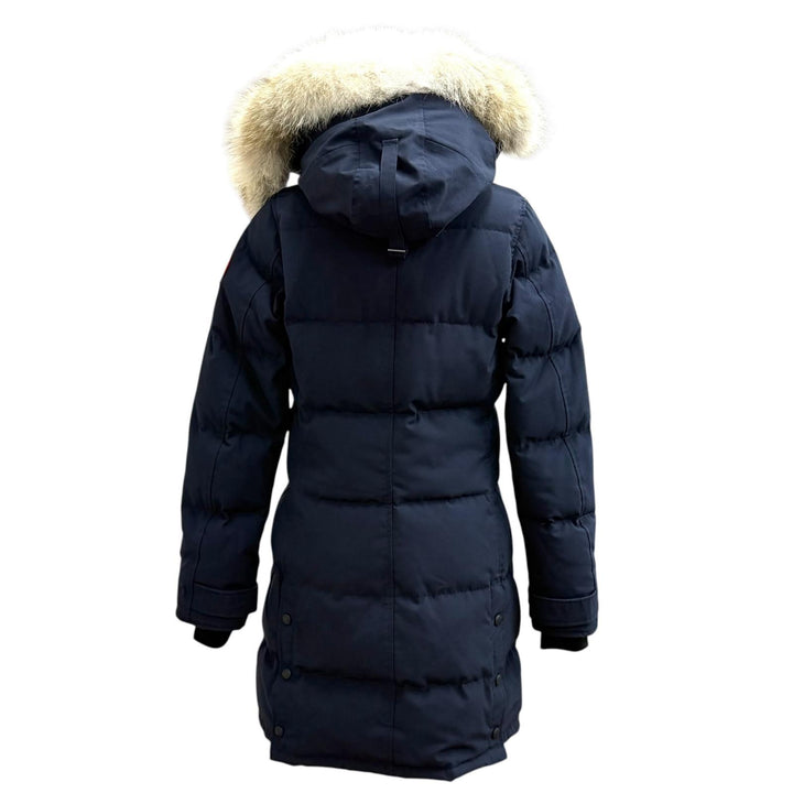 美品★CANADA GOOSE カナダグース 2302JL MACKENZIE PARKA ファー・フード・ロゴワッペン付 ダウンコート ダークネイビー M 正規品