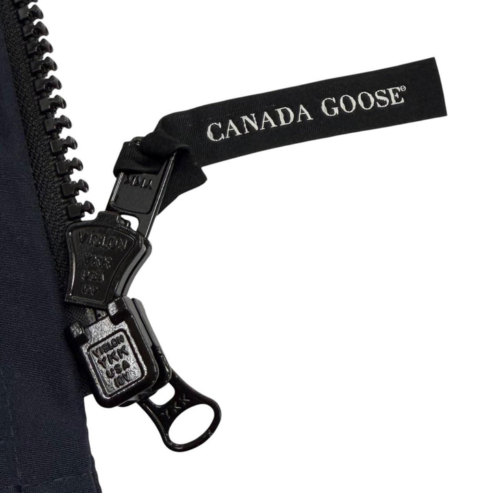 美品★CANADA GOOSE カナダグース 2302JL MACKENZIE PARKA ファー・フード・ロゴワッペン付 ダウンコート ダークネイビー M 正規品