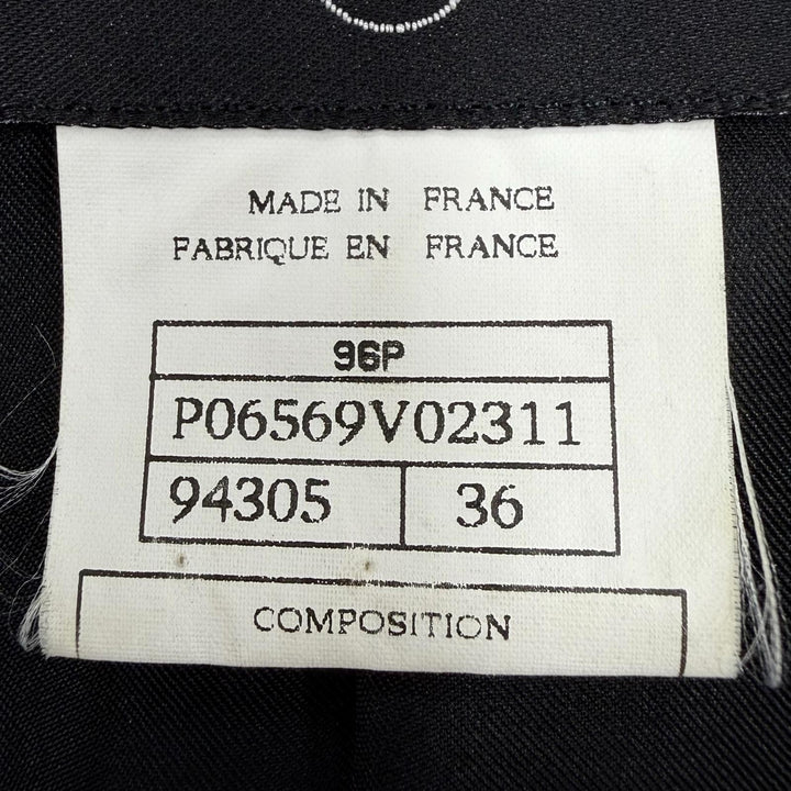 極美品◇CHANEL BOUTIQUE シャネルブティック 96P P06569V02311 裏地シルク100％ ココマークボタン付き 比翼仕立て ジャケット 36 正規品
