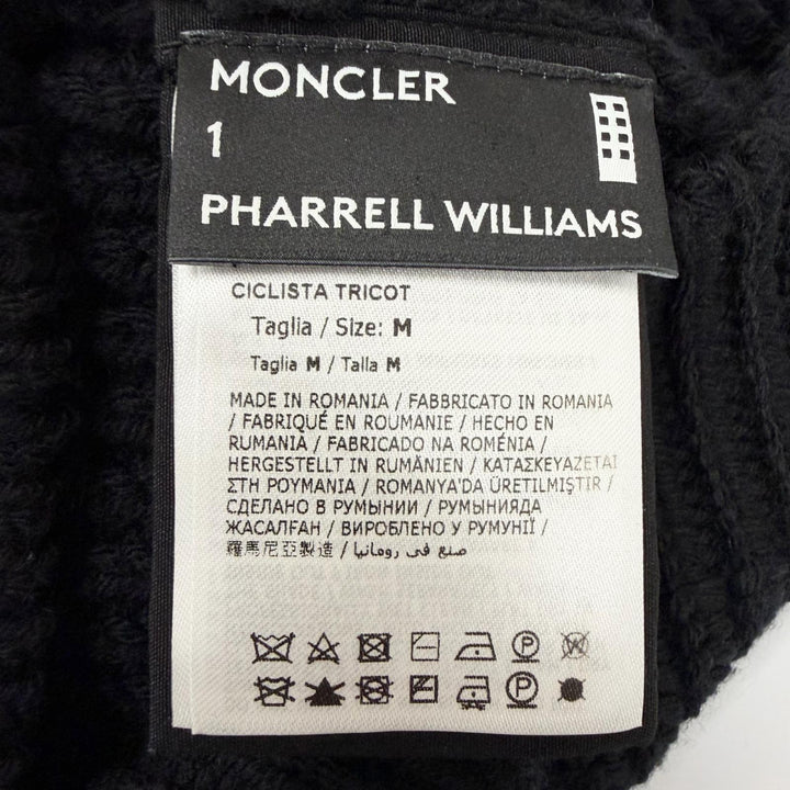 美品□MONCLER GENIUS 1 PHARRELL WILLAMS モンクレール ジーニアス 1 CICLISTA TRICOT ロゴワッペン ハーフジップ セーター M 正規品