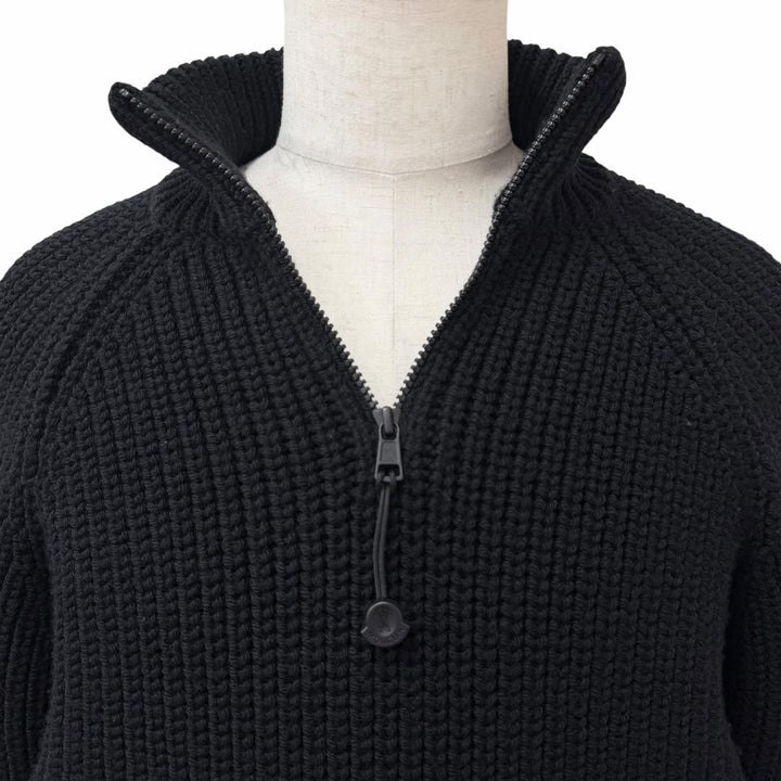 美品□MONCLER GENIUS 1 PHARRELL WILLAMS モンクレール ジーニアス 1 CICLISTA TRICOT ロゴワッペン ハーフジップ セーター M 正規品