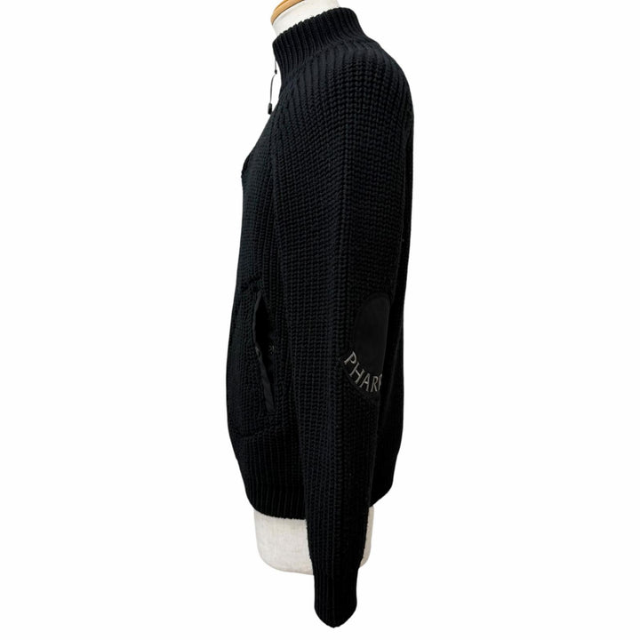 美品□MONCLER GENIUS 1 PHARRELL WILLAMS モンクレール ジーニアス 1 CICLISTA TRICOT ロゴワッペン ハーフジップ セーター M 正規品