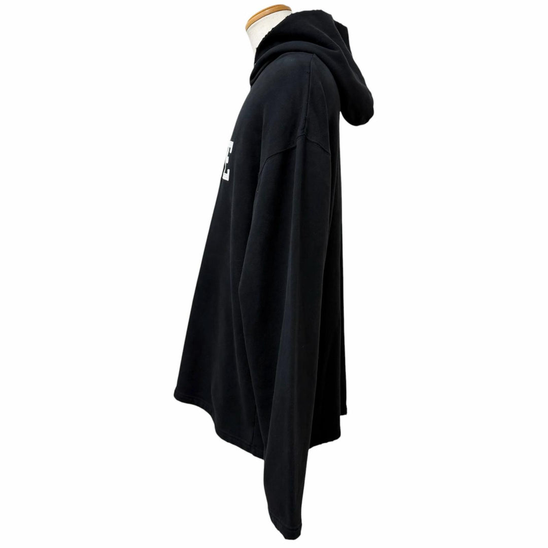 美品□BALENCIAGA バレンシアガ 661711 FREE DISTRESSED NO RIB HOODIE ダメージ加工 オーバーサイズ パーカー ブラック XXS 正規品