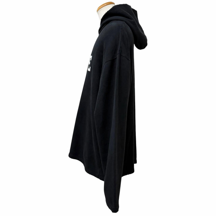 美品□BALENCIAGA バレンシアガ 661711 FREE DISTRESSED NO RIB HOODIE ダメージ加工 オーバーサイズ パーカー ブラック XXS 正規品