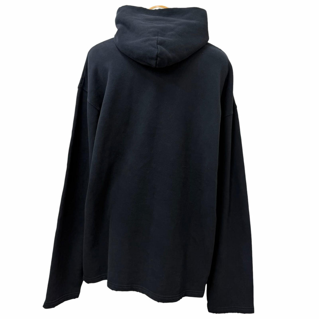 美品□BALENCIAGA バレンシアガ 661711 FREE DISTRESSED NO RIB HOODIE ダメージ加工 オーバーサイズ パーカー ブラック XXS 正規品