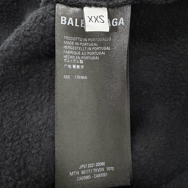 美品□BALENCIAGA バレンシアガ 661711 FREE DISTRESSED NO RIB HOODIE ダメージ加工 オーバーサイズ パーカー ブラック XXS 正規品