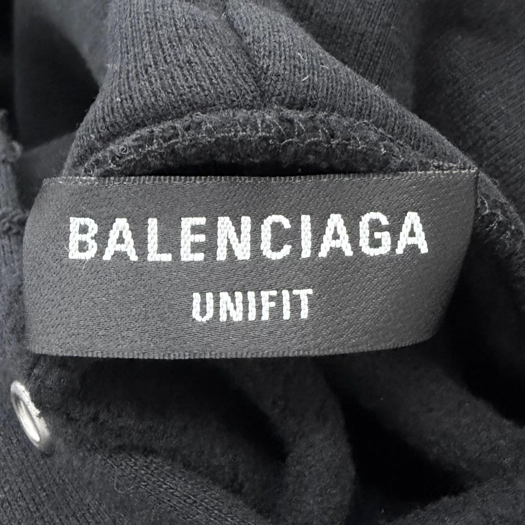 美品□BALENCIAGA バレンシアガ 661711 FREE DISTRESSED NO RIB HOODIE ダメージ加工 オーバーサイズ パーカー ブラック XXS 正規品