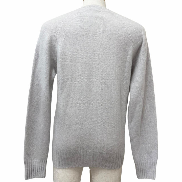 美品□TOM FORD トムフォード カシミヤ100％ Vネック 起毛地 ロングスリーブニット セーター ライトグレー M 英国製 正規品 メンズ