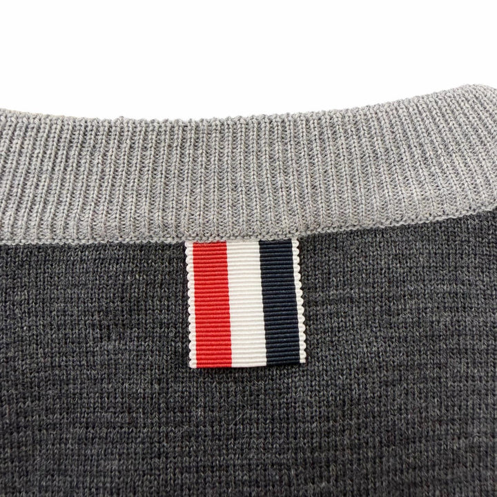 未使用品□THOM BROWNE トムブラウン MKA316F ミラノステッチ コットン クレープ 4 BAR セーター グレー 2 イタリア製 正規品 メンズ