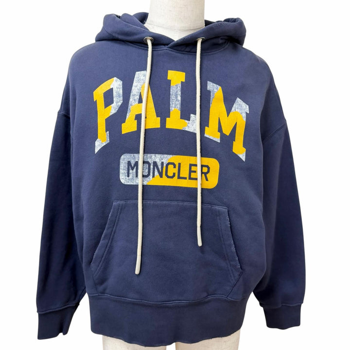未使用品□MONCLER GENIUS 8 Palm Angels モンクレール ジーニアス 8 23AW I209L8G00009 ダメージ加工 パーカー ネイビー S 正規品