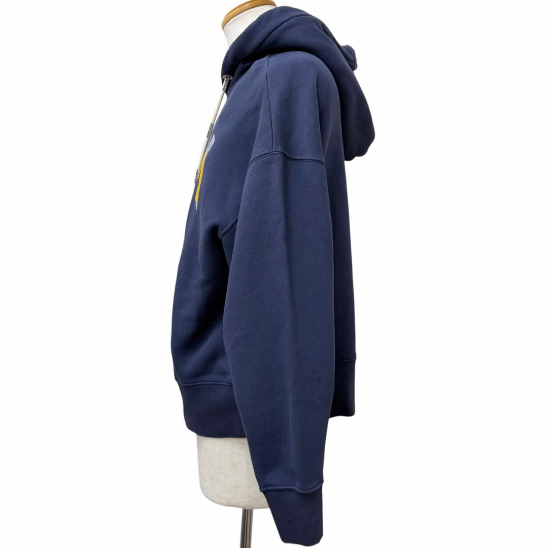 未使用品□MONCLER GENIUS 8 Palm Angels モンクレール ジーニアス 8 23AW I209L8G00009 ダメージ加工 パーカー ネイビー S 正規品