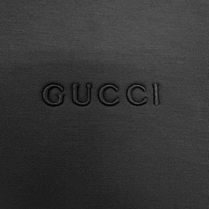 極美品□GUCCI グッチ 25SS 824343 ロゴ刺繍 ジャージー プルオーバー パーカー フーディー ブラック XS イタリア製 正規品 メンズ