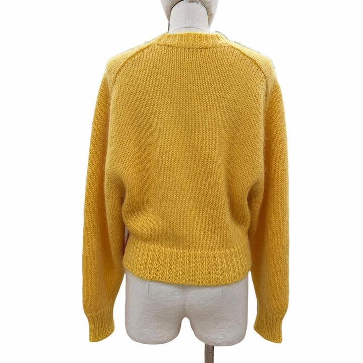 極美品◇MIUMIU ミュウミュウ MML321 市松模様 カラーブロック モヘア 長袖ニット セーター イエロー レッド 38 伊製 正規品 レディース