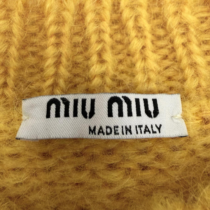 極美品◇MIUMIU ミュウミュウ MML321 市松模様 カラーブロック モヘア 長袖ニット セーター イエロー レッド 38 伊製 正規品 レディース