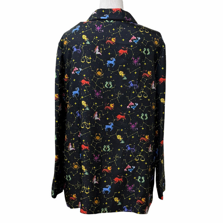 未使用品★Christian Dior クリスチャンディオール 241V33A6633 シルク100％ ロゴボタン付 ソディアックピクセル 長袖シャツ 40 正規品