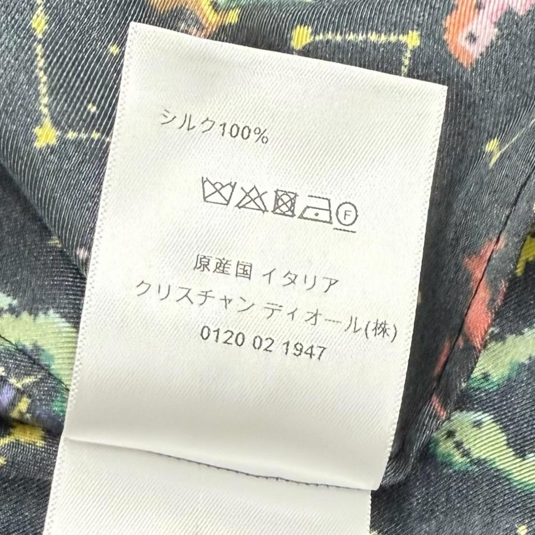 未使用品★Christian Dior クリスチャンディオール 241V33A6633 シルク100％ ロゴボタン付 ソディアックピクセル 長袖シャツ 40 正規品