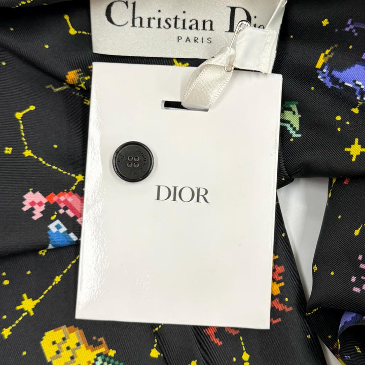 未使用品★Christian Dior クリスチャンディオール 241V33A6633 シルク100％ ロゴボタン付 ソディアックピクセル 長袖シャツ 40 正規品